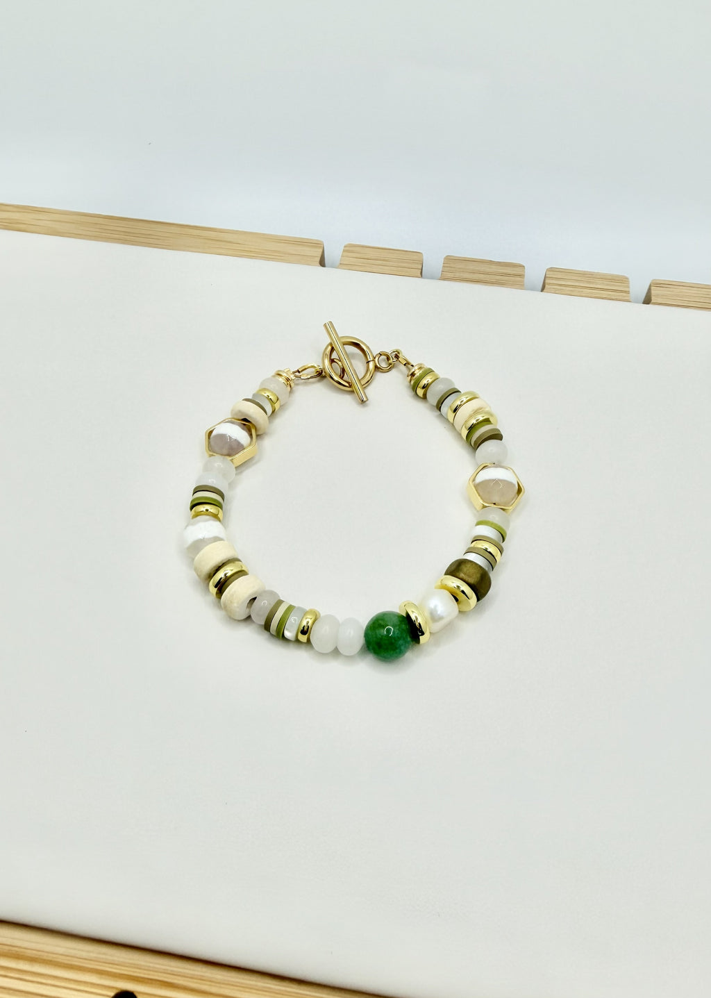Verdant Coast Green & Pearl Bracelet | A. Halliday & Co.