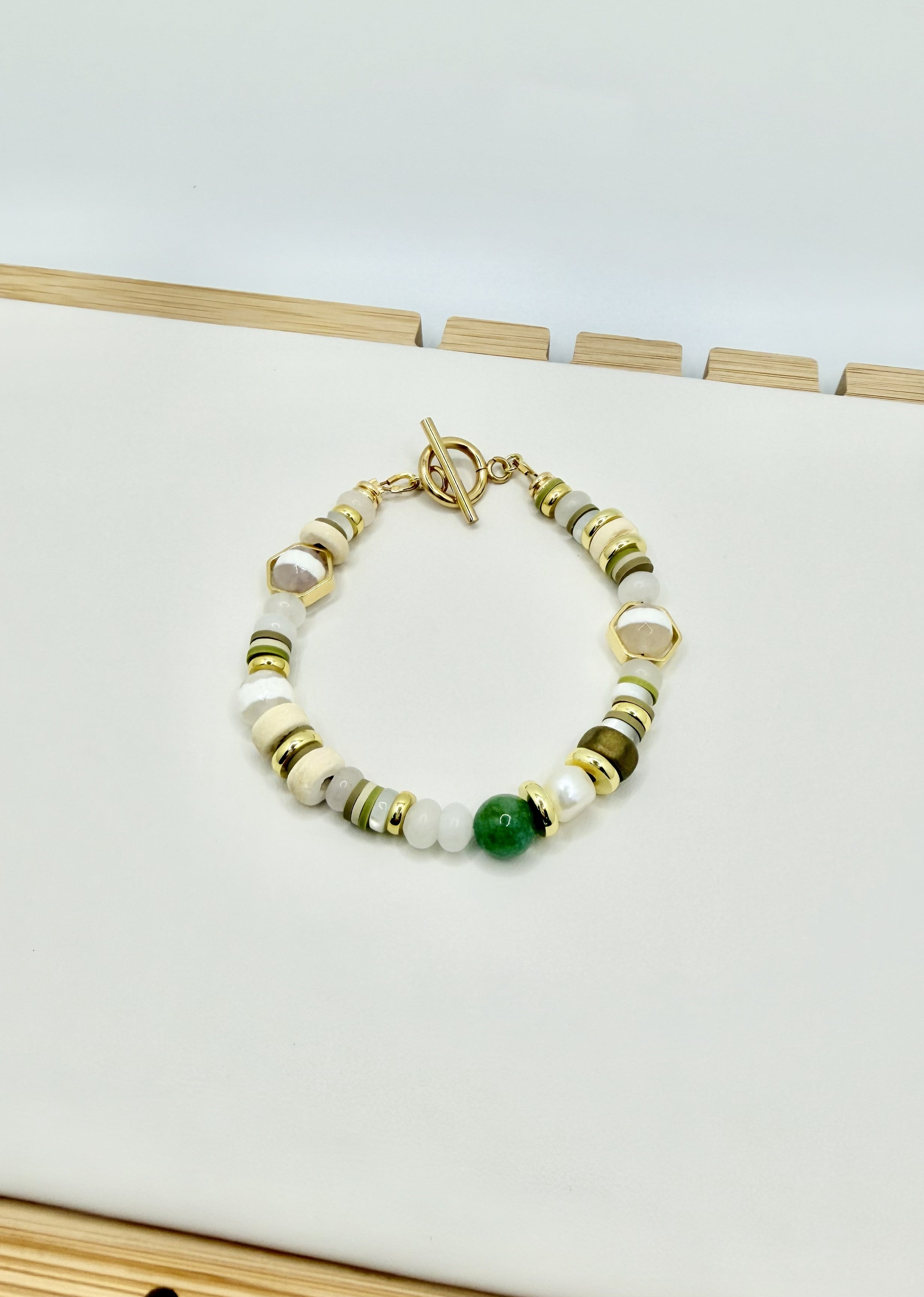 Verdant Coast Green & Pearl Bracelet | A. Halliday & Co.