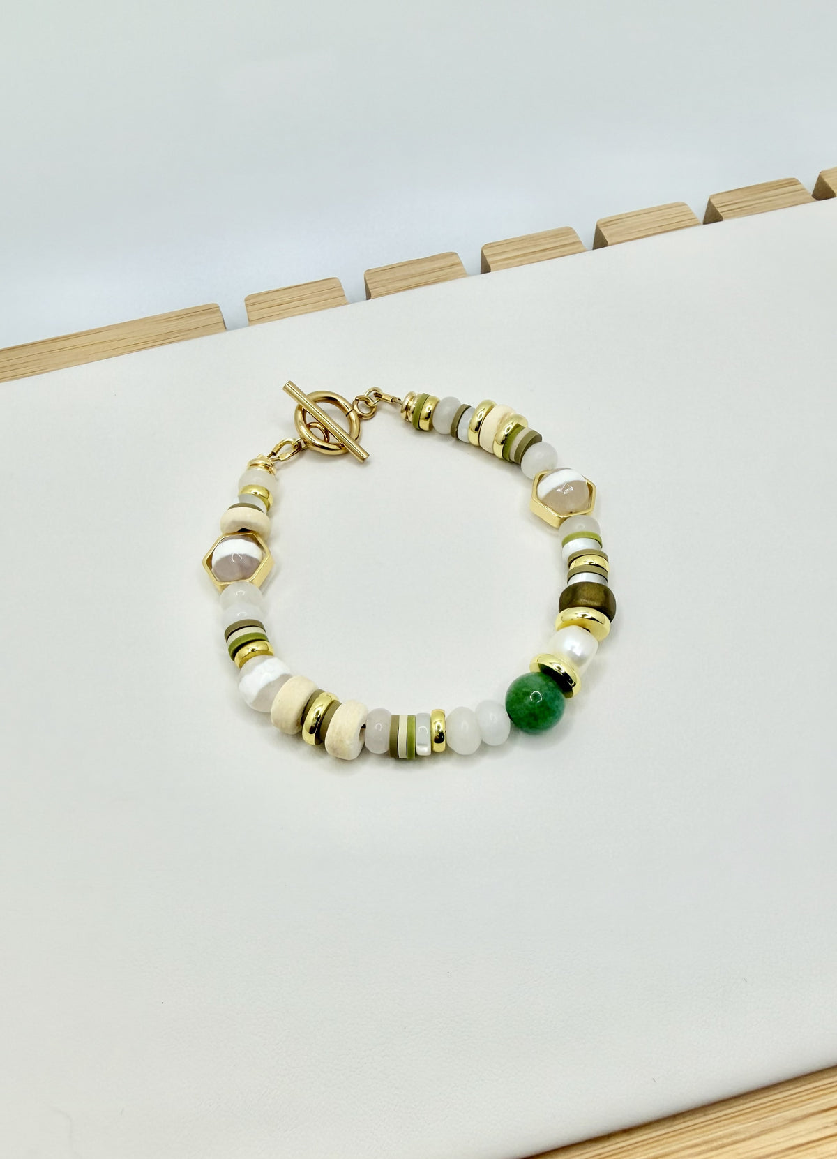 Verdant Coast Green & Pearl Bracelet | A. Halliday & Co.