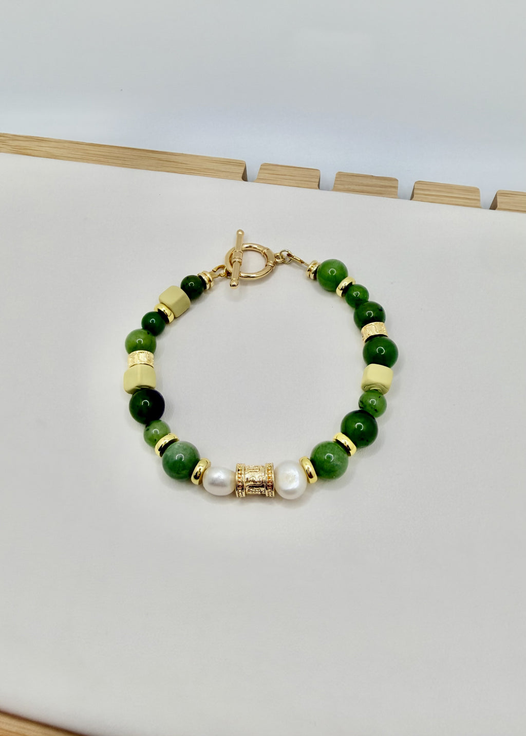 Verdant Coast Green & Pearl Bracelet | A. Halliday & Co.