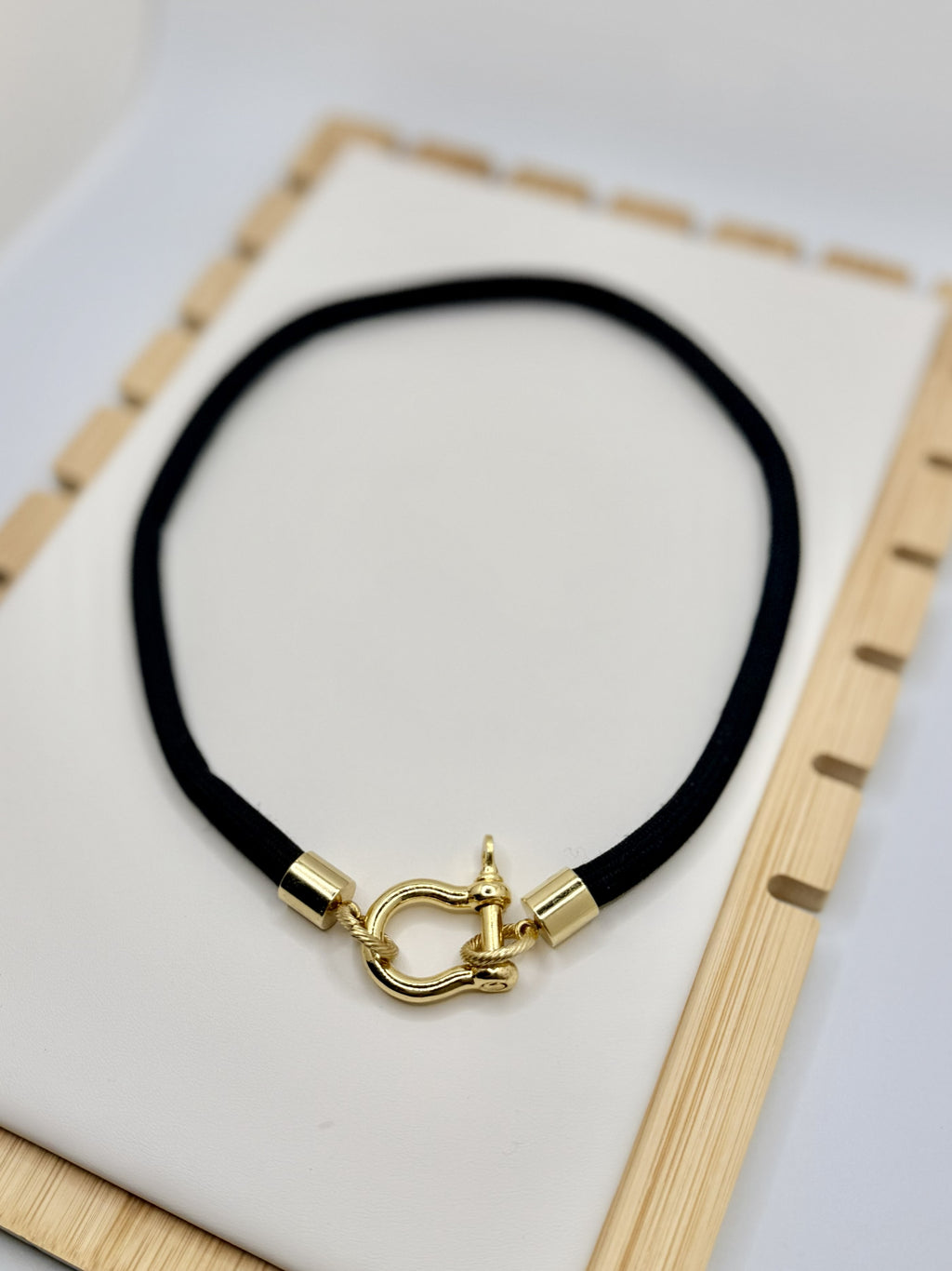 Carolina Harbor Black & Gold Cord Necklace | A. Halliday & Co.