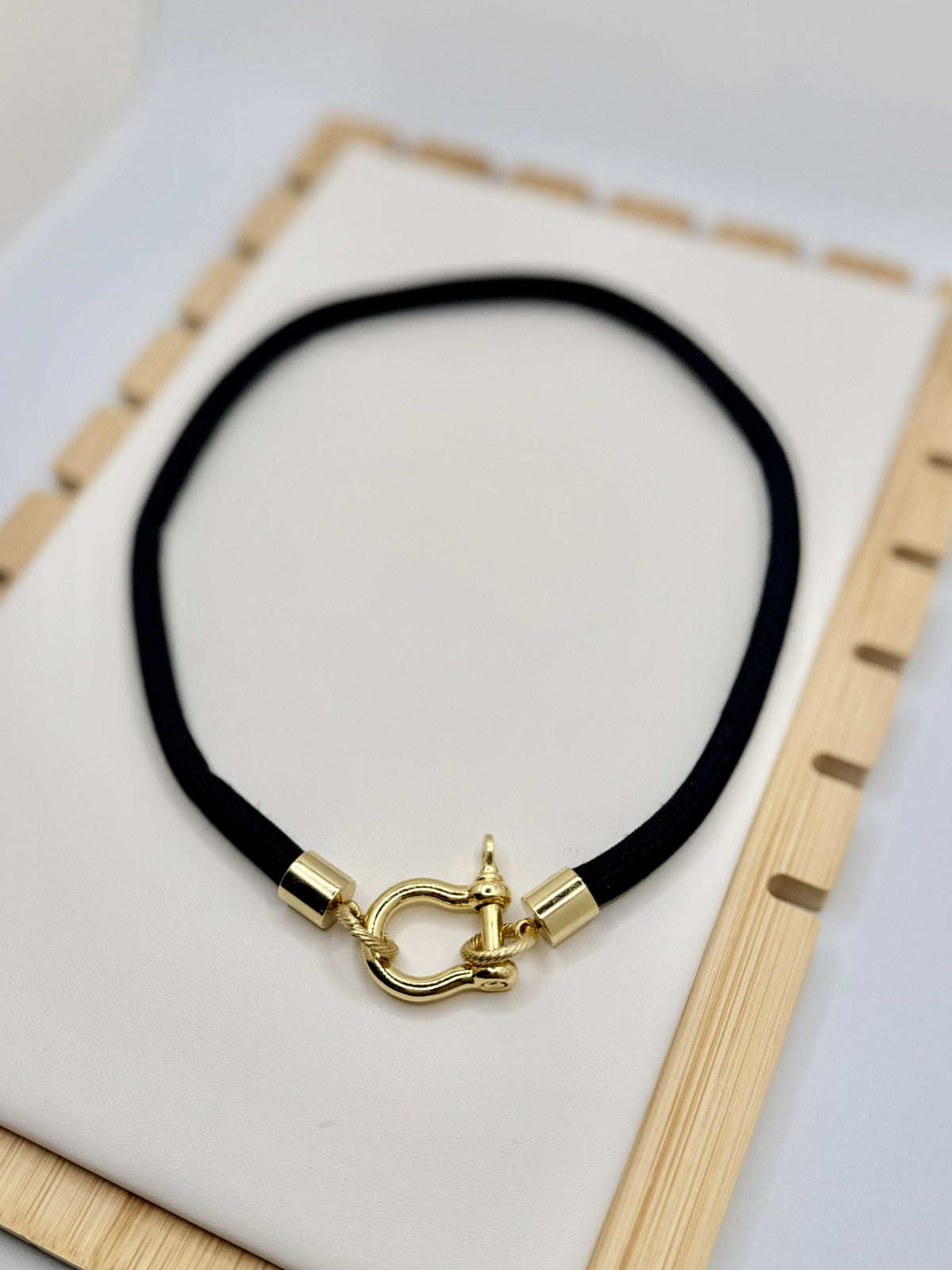 Carolina Harbor Black & Gold Cord Necklace | A. Halliday & Co.