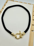 Carolina Harbor Black & Gold Cord Necklace | A. Halliday & Co.