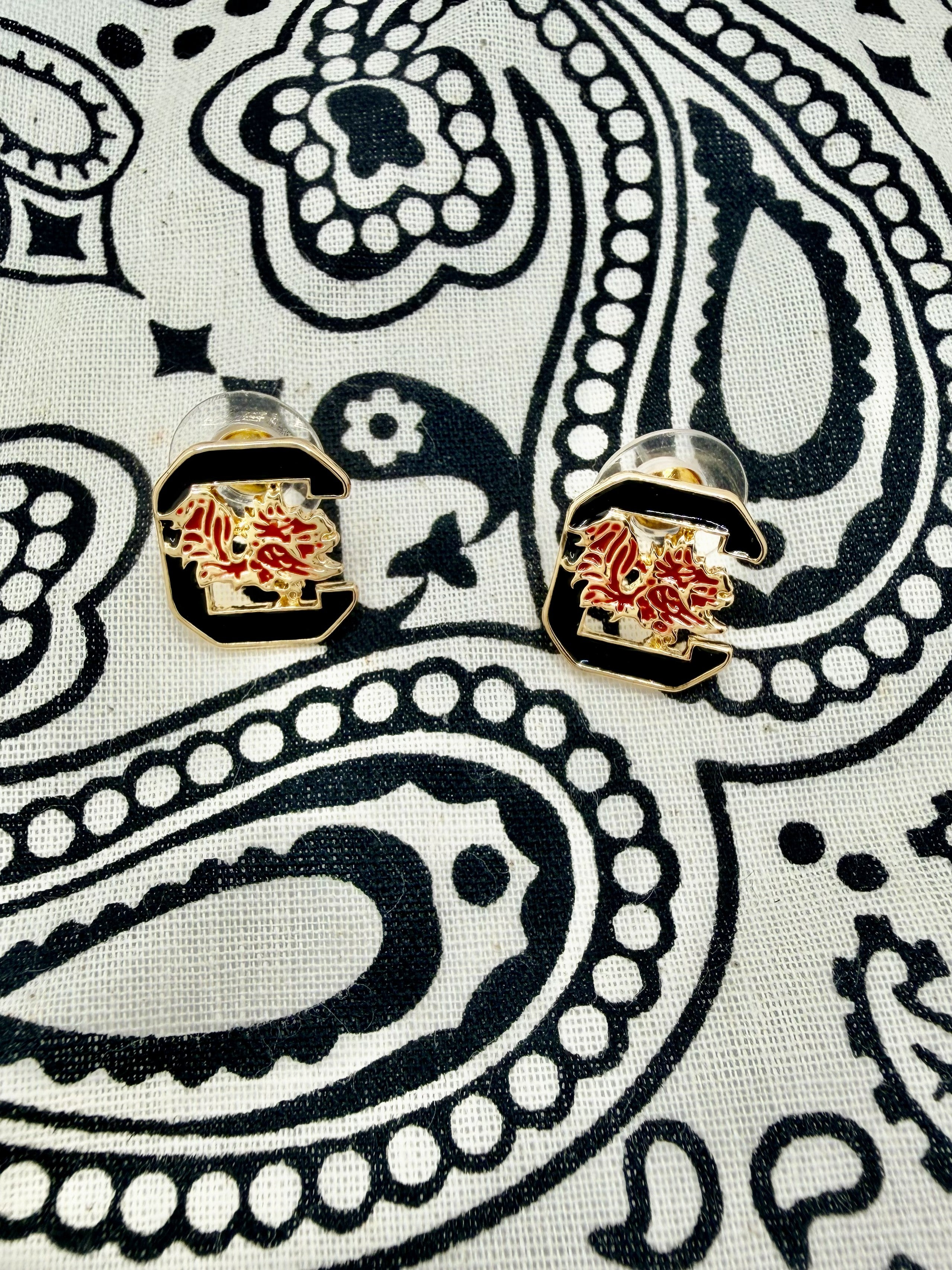 Carolina Spirit Gamecock Stud Earrings | A. Halliday & Co.