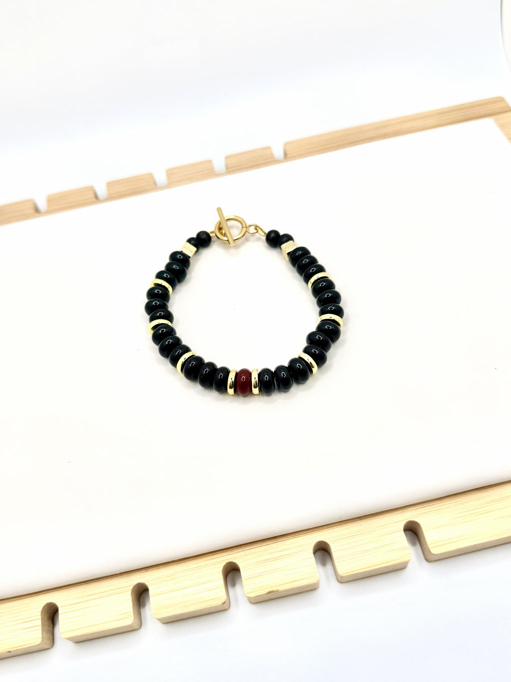 Garnet & Onyx Black Beaded Necklace | A. Halliday & Co.
