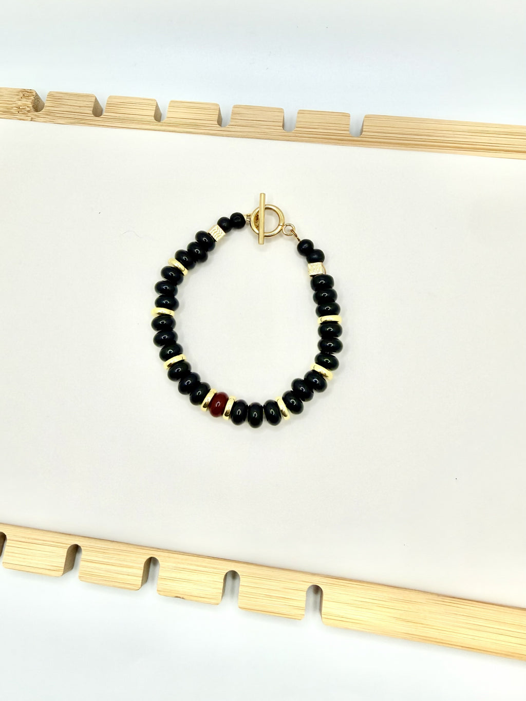Garnet & Onyx Black Beaded Necklace | A. Halliday & Co.