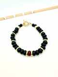 Garnet & Onyx Black Beaded Necklace | A. Halliday & Co.
