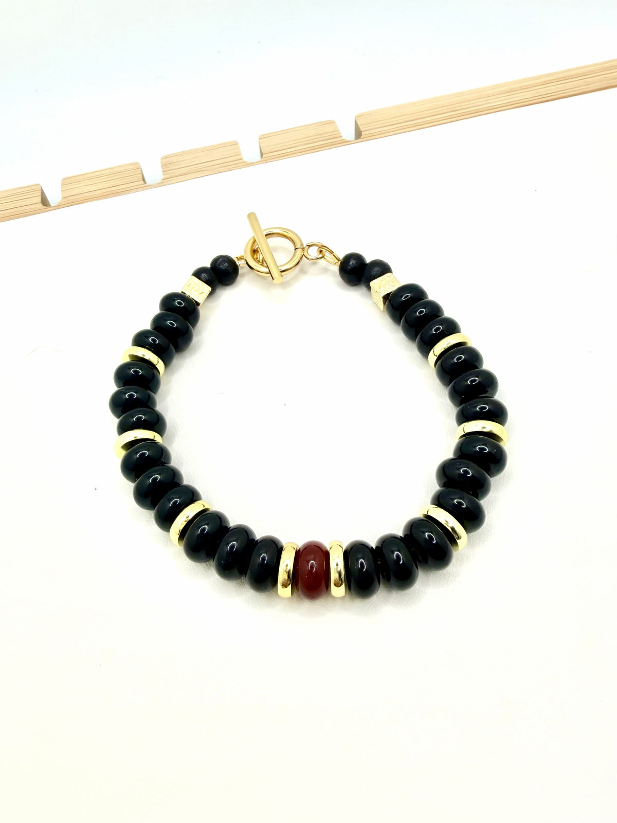 Garnet & Onyx Black Beaded Necklace | A. Halliday & Co.