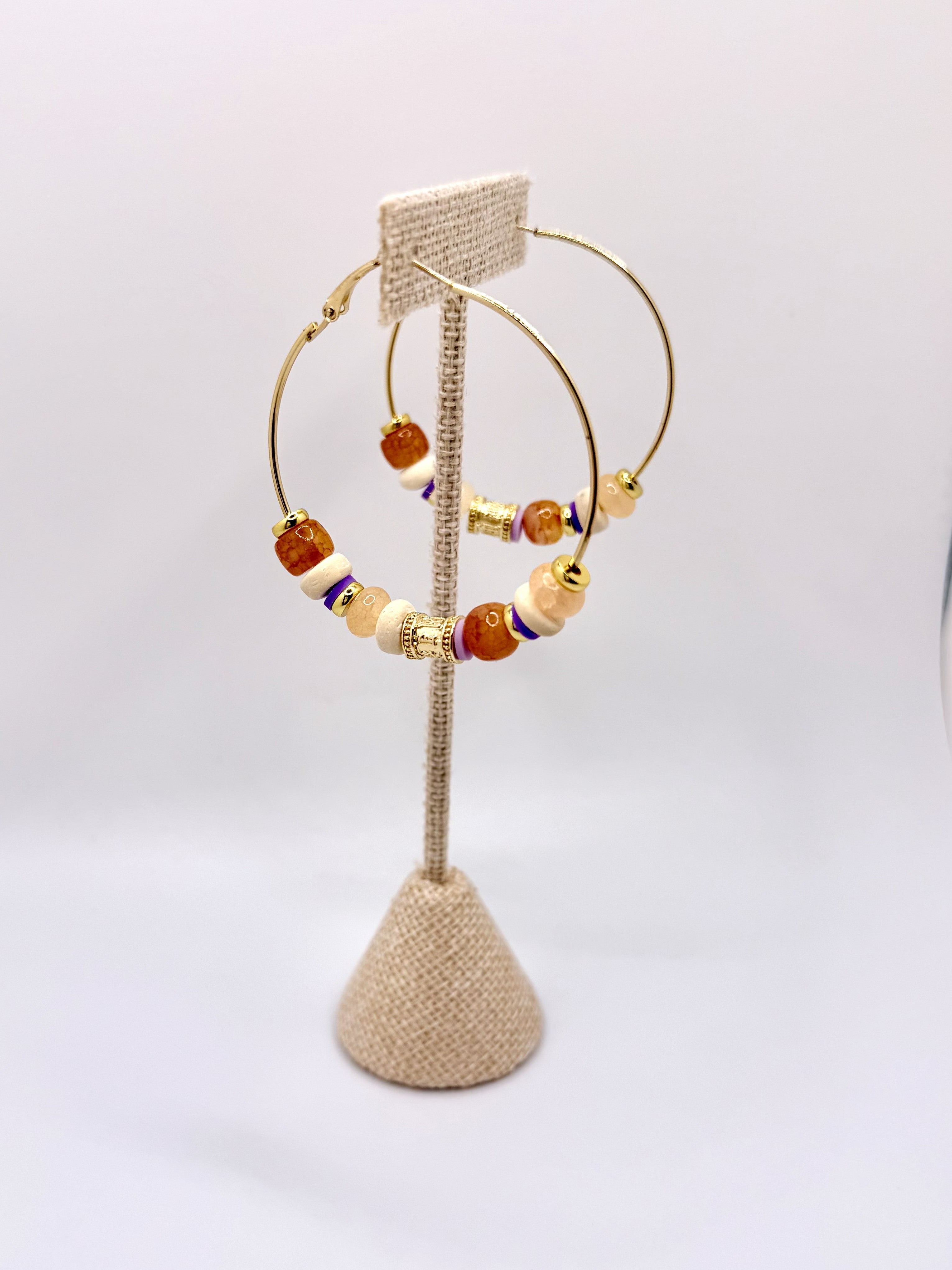 Tiger Town Beaded Hoop Earrings | Game Day Jewelry
