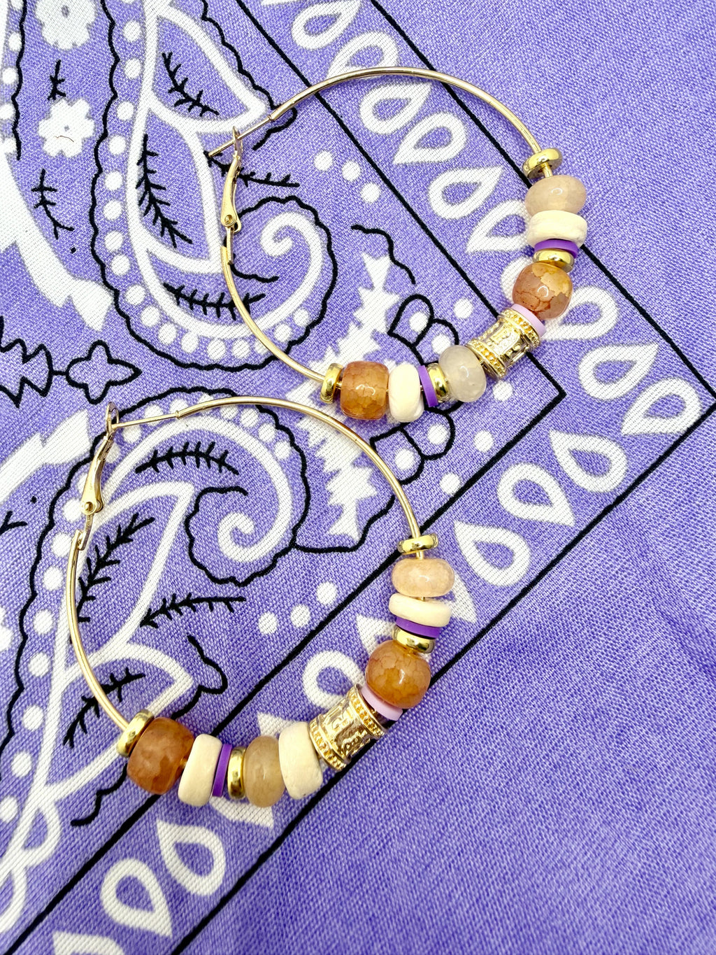 Tiger Town Beaded Hoop Earrings | Game Day Jewelry