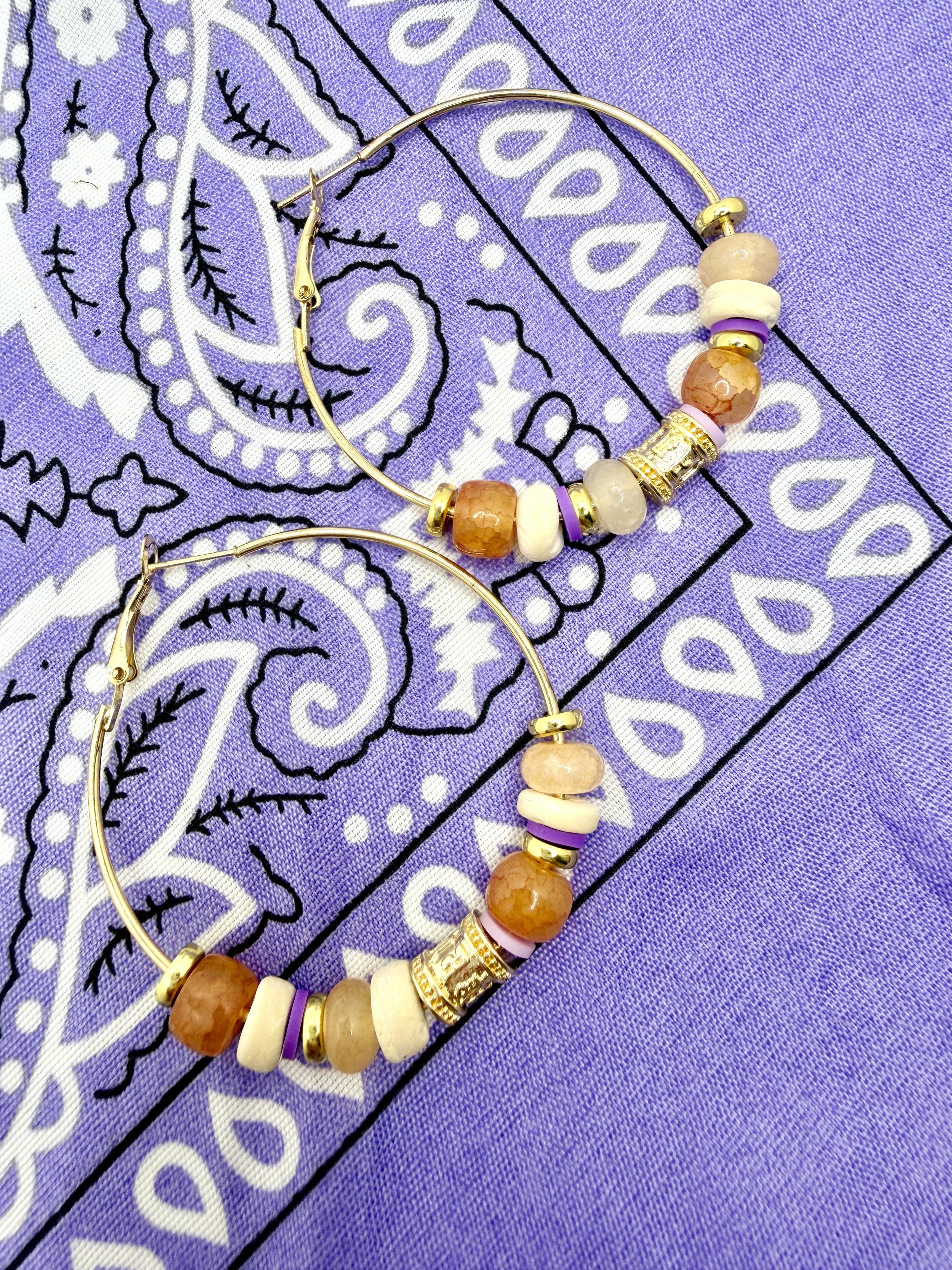 Tiger Town Beaded Hoop Earrings | Game Day Jewelry