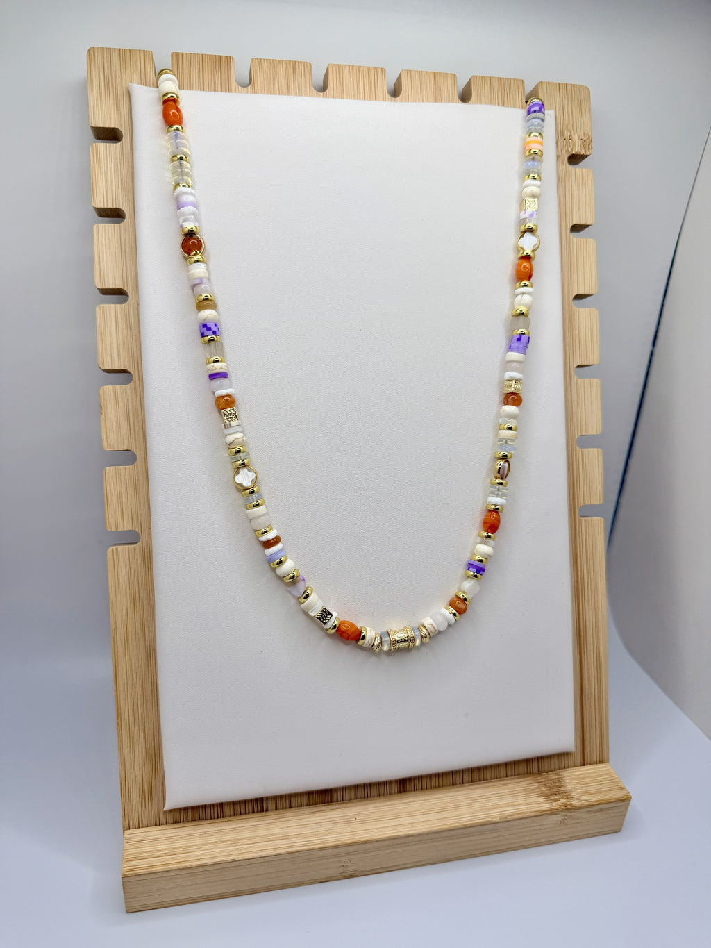 Tiger Stripe Beaded Necklace | Clemson-Inspired Game Day Jewelry