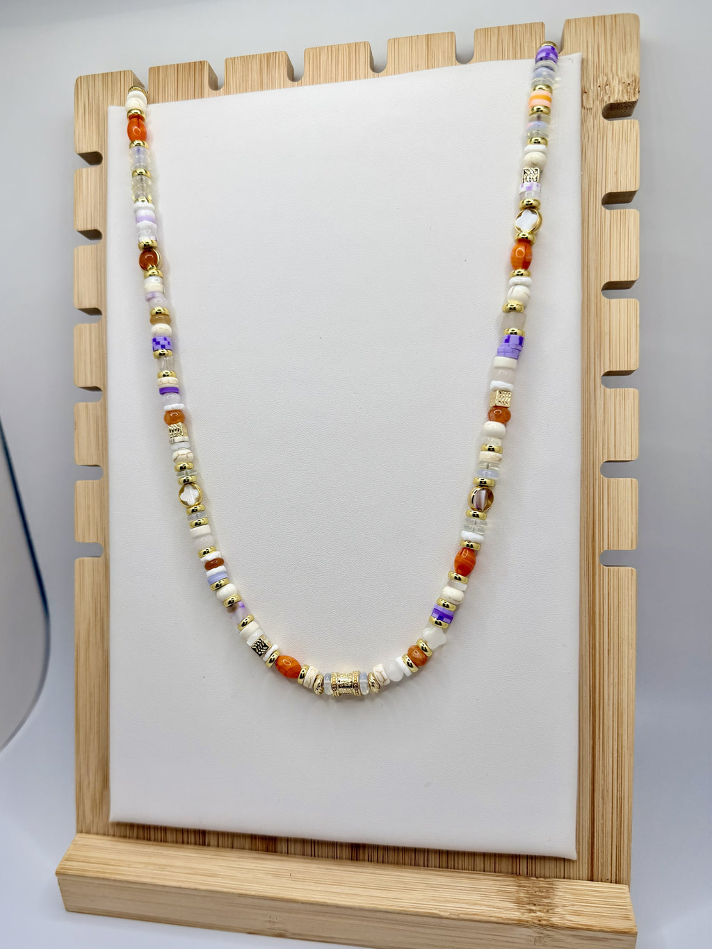 Tiger Stripe Beaded Necklace | Clemson-Inspired Game Day Jewelry