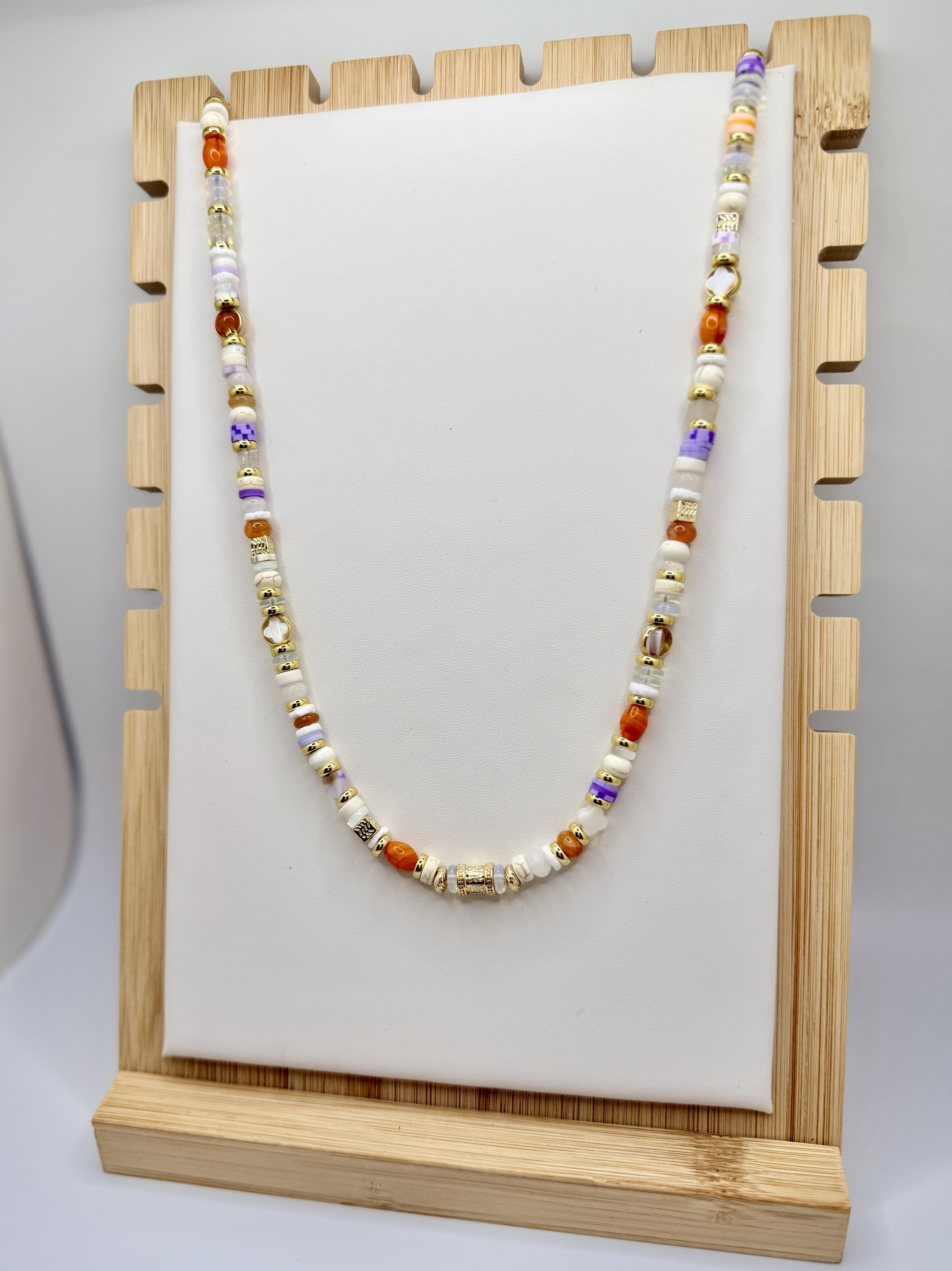 Tiger Stripe Beaded Necklace | Clemson-Inspired Game Day Jewelry