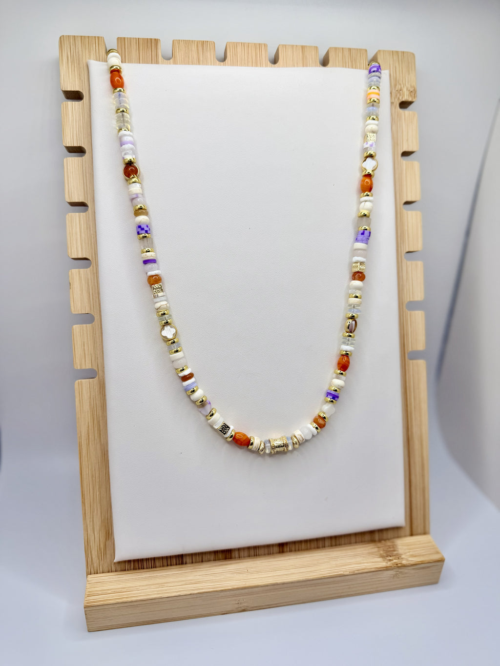 Tiger Stripe Beaded Necklace | Clemson-Inspired Game Day Jewelry