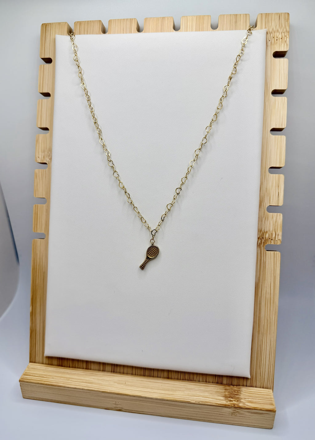 The Court Charm Tennis Racket Necklace