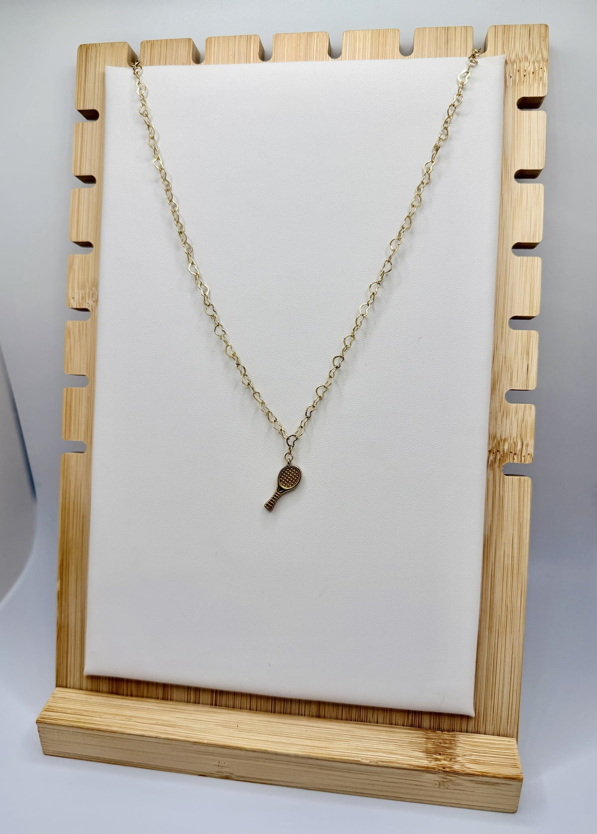 The Court Charm Tennis Racket Necklace