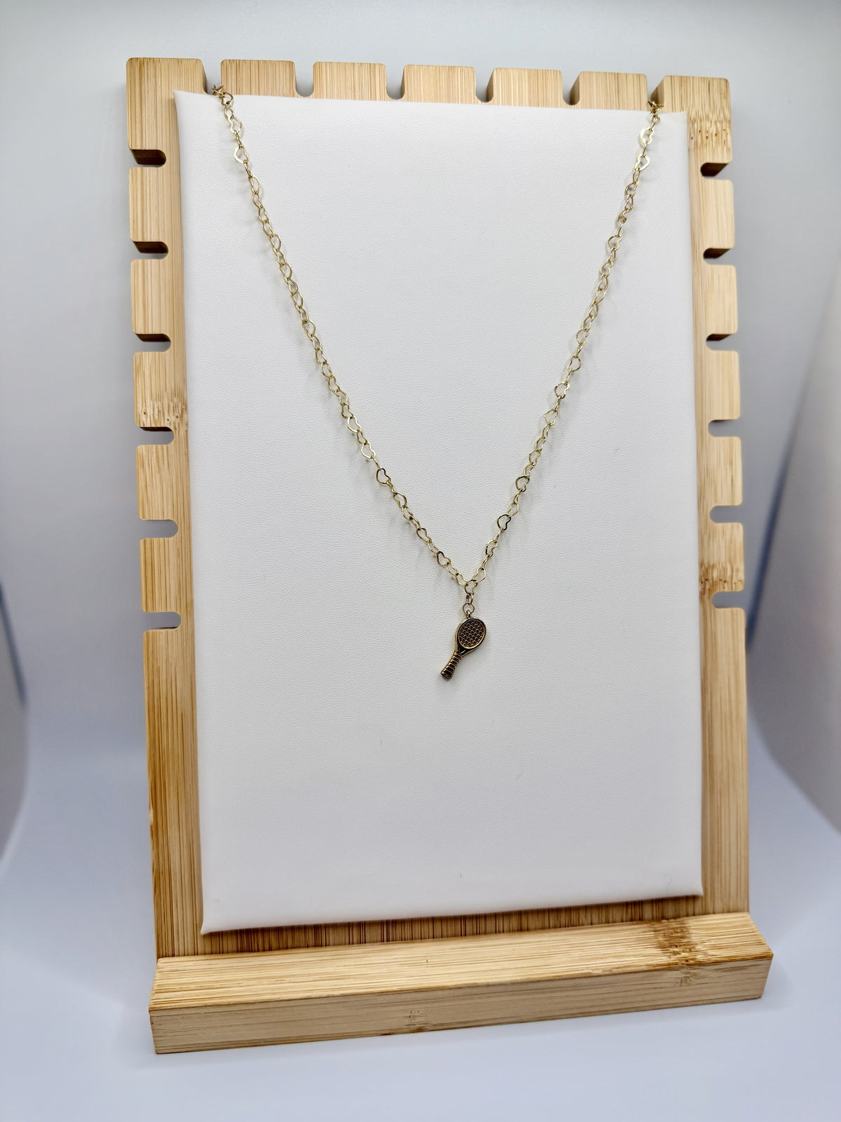 The Court Charm Tennis Racket Necklace