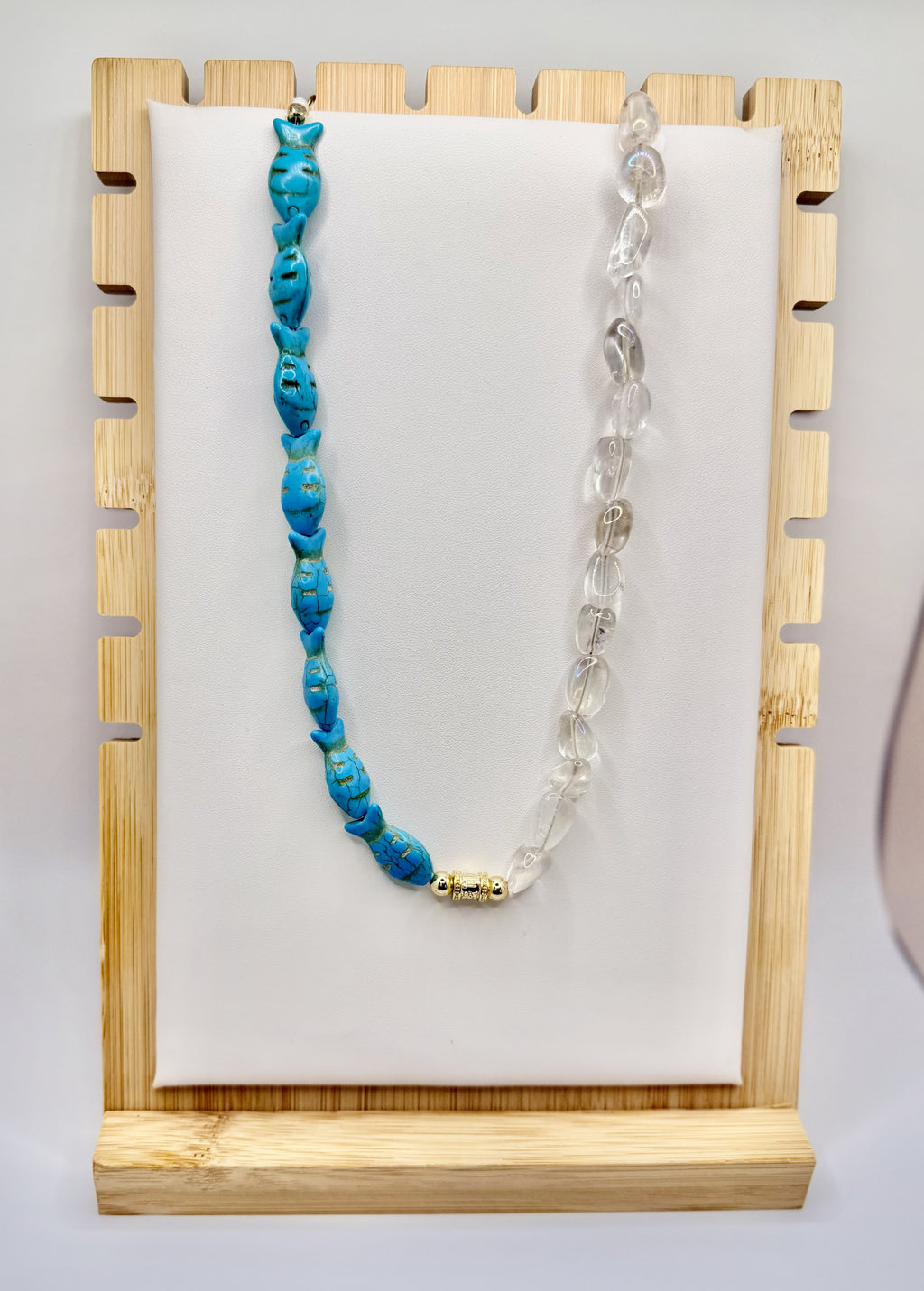 Turquoise Fish Coastal Statement Necklace | Handmade Beach Jewelry