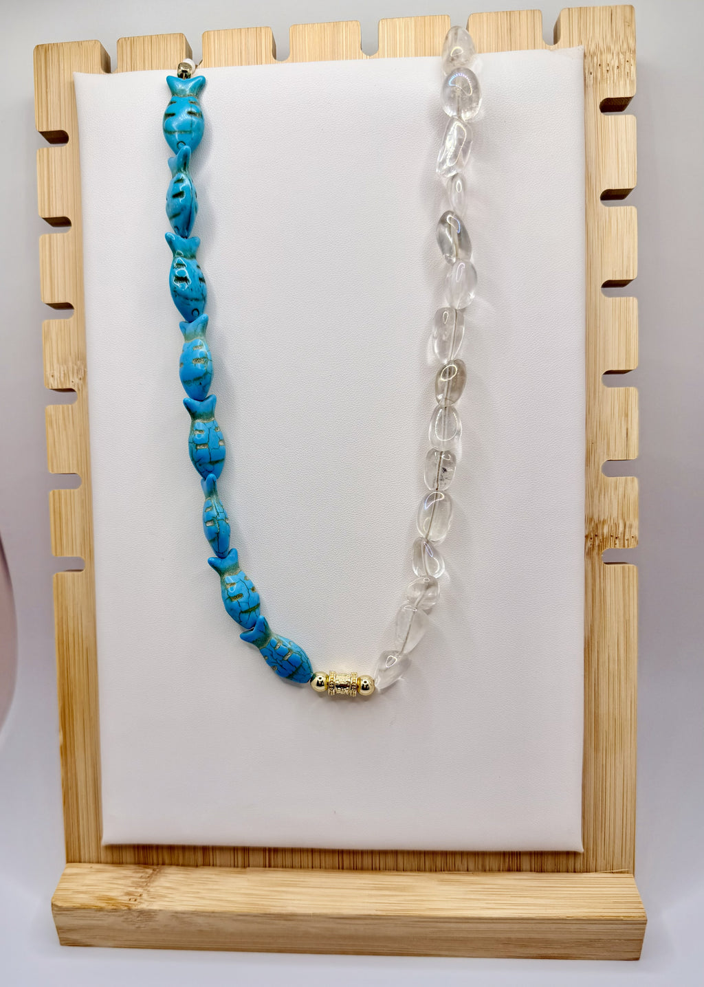 Turquoise Fish Coastal Statement Necklace | Handmade Beach Jewelry